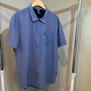 Men's Casual Blue Button-Down Shirt
